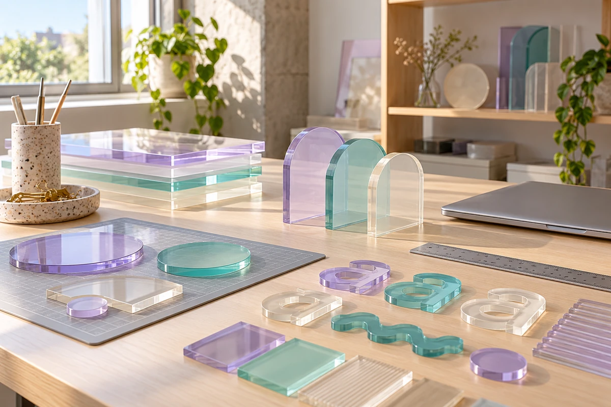 Mesa de diseño conceptual de acrílicos
